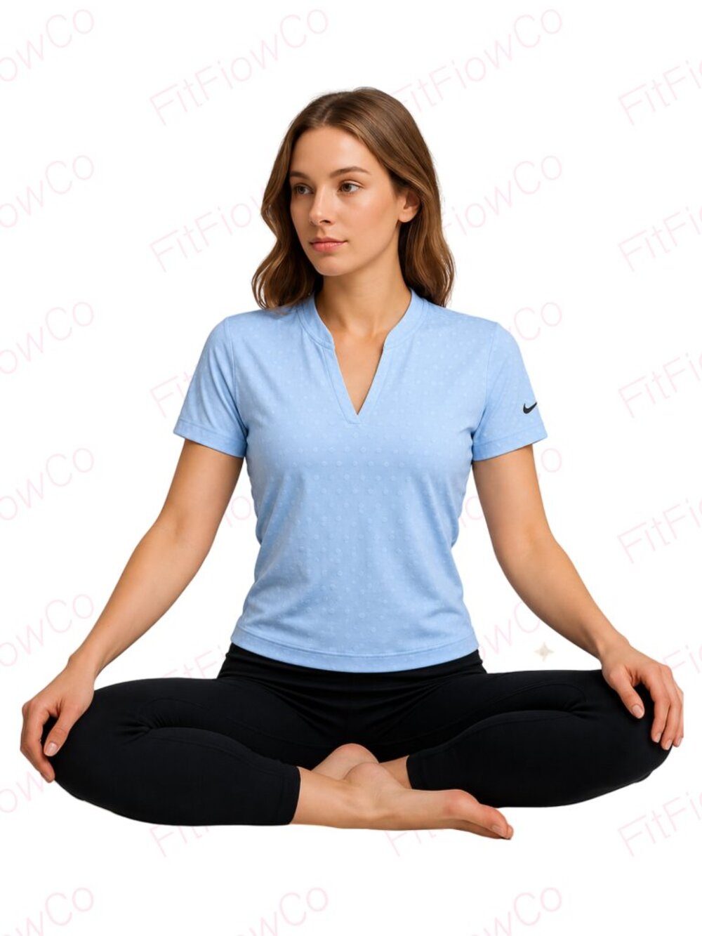 Nike Dri-FIT UV Golf Shirt Women XS Light Blue Slim Fit NWT